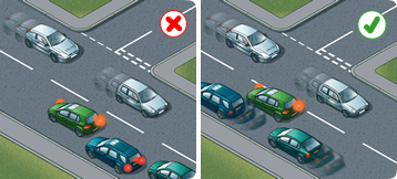 Position your vehicle correctly to avoid obstructing traffic