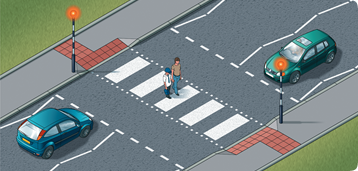 Zebra crossings have flashing beacons