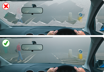 Make sure your windscreen is completely clear