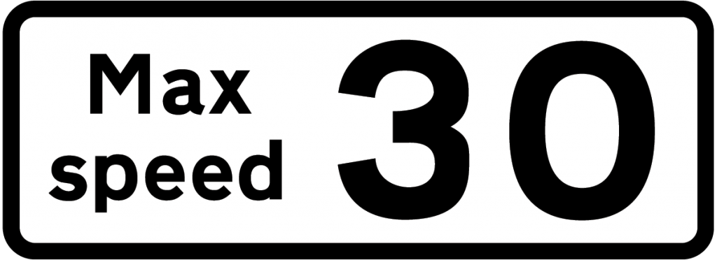 Advisory maximum speed limit sign - Theory Test