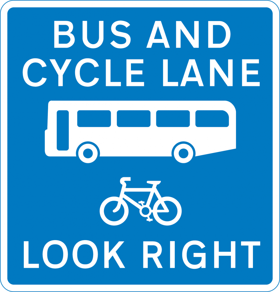 Bus And Cycle Signs Road And Traffic Signs In The UK cycle-contraflow-on-leeman-road-stephen-craven-cc-by-sa-2-0