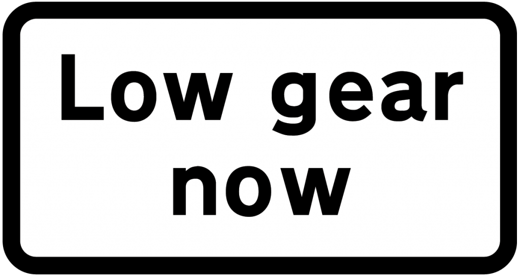 Low gear sign Theory Test
