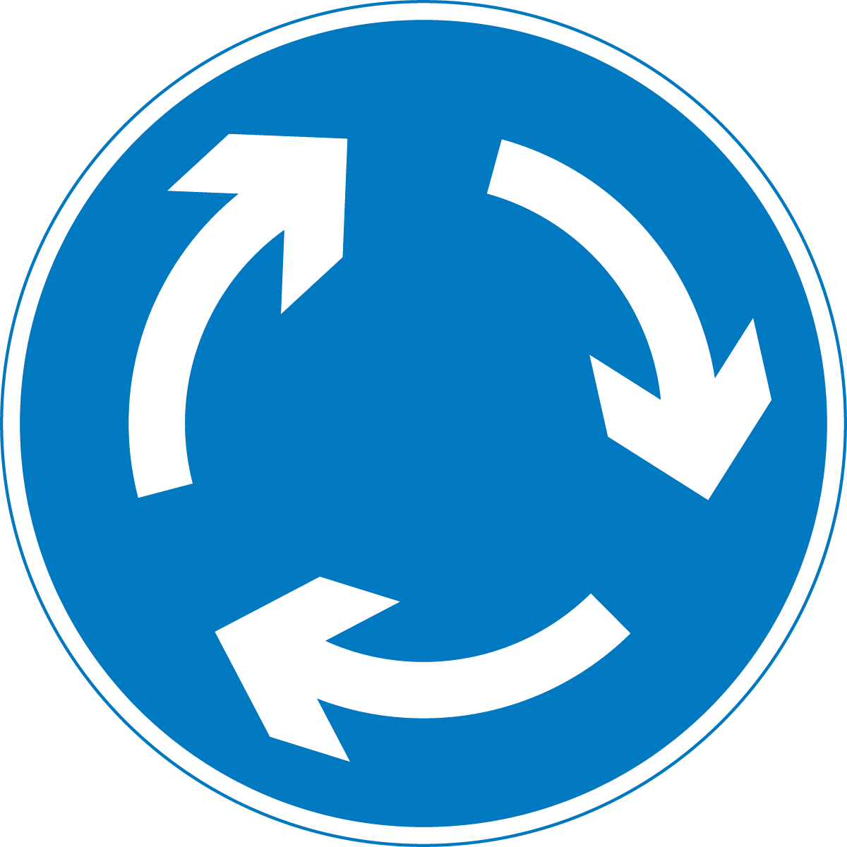 Mini roundabout sign - Theory Test
