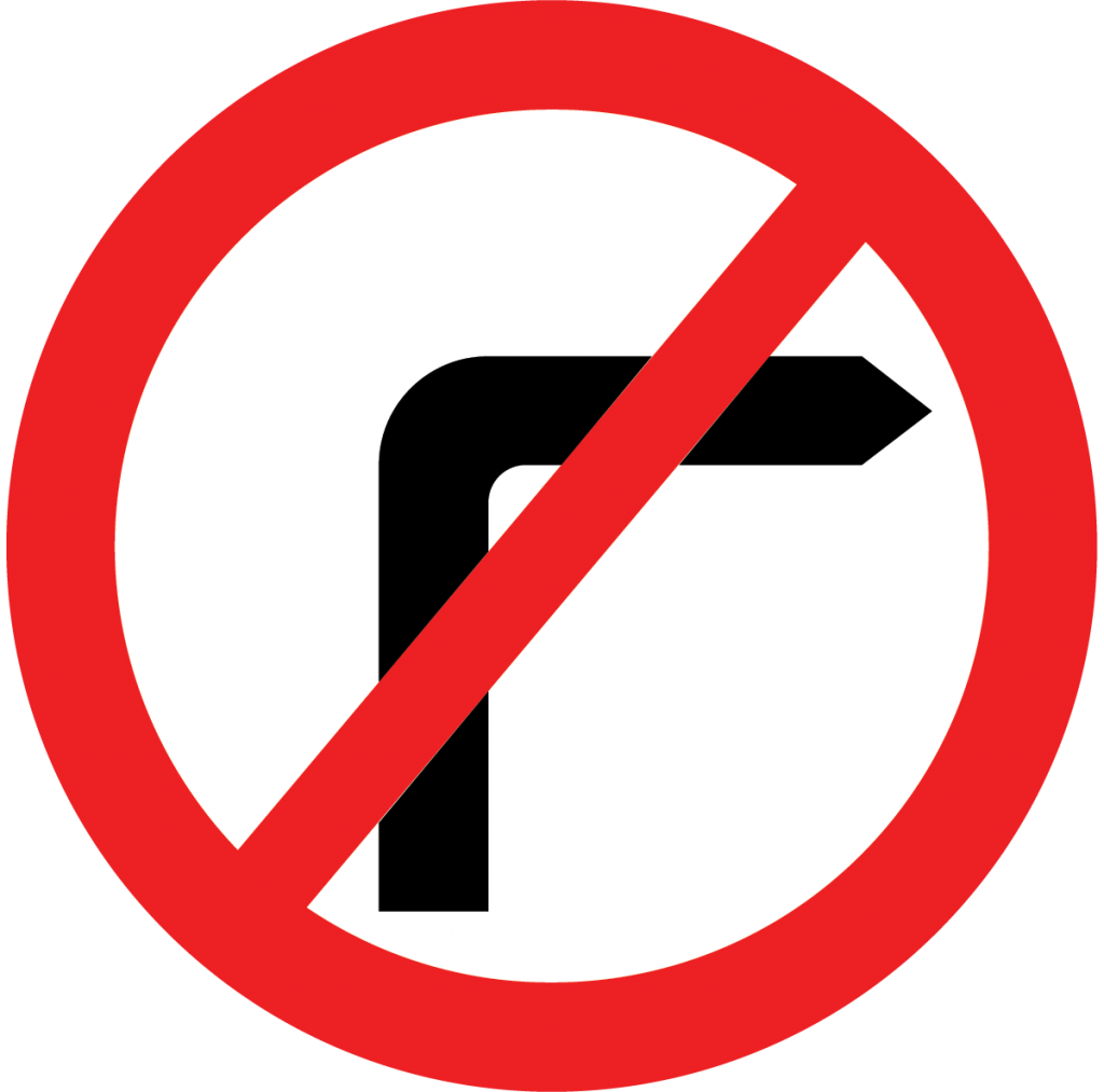 No Right Turn Sign Theory Test