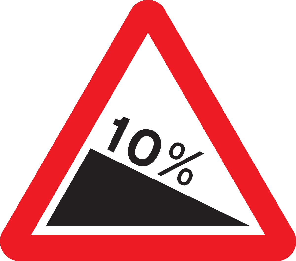 Steep hill downwards sign - Theory Test